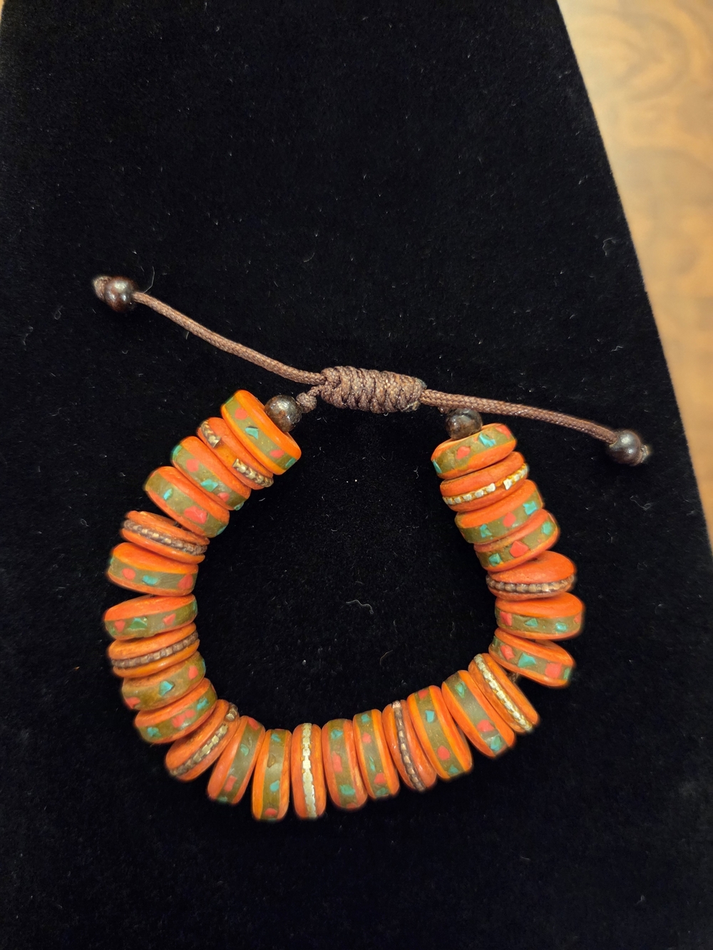 Orange Bead Slider Bracelet - Women